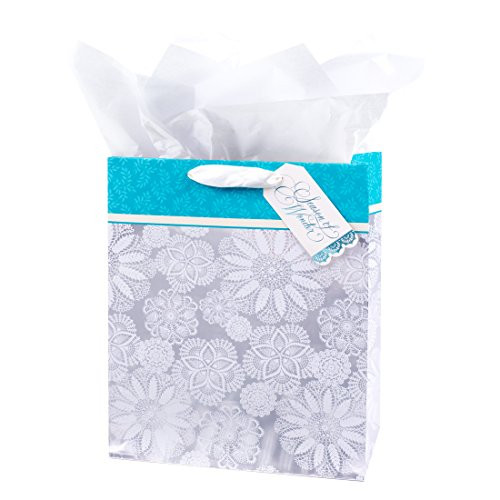 Hallmark Holiday Large Gift Bag with Tissue Paper (Snowflakes)