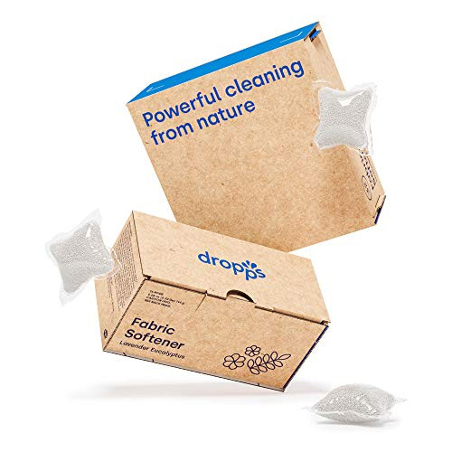 Dropps Fabric Softener Pods: Lavender Eucalyptus | 32 Count | Keeps Clothes Fresh | HE | Powered by Natural Mineral-Based Ingredients | Alternative to Liquids and Sheets | Low Waste Packaging