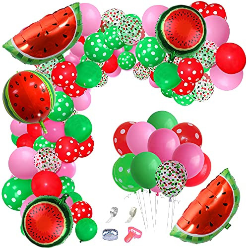 Watermelon Party Decorations Balloon Arch Garland Kit - Watermelon Birthday Party Supplies ,Red Green Polka Dot Watermelon Balloons Watermelon Vines for Baby Shower Birthday Summer One in a Melon Party Decorations Watermelon Party Decorations Balloon Arch Garland Kit - Watermelon Birthday Party Supplies ,Red Green Polka Dot Watermelon Balloons Watermelon Vines for Baby Shower Birthday Summer One in a Melon Party Decorations