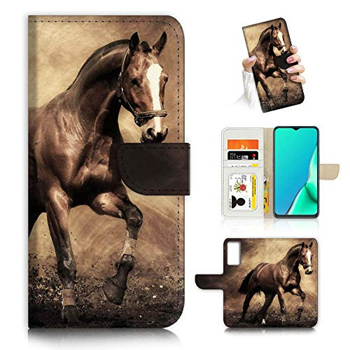 for Samsung S21, for Samsung Galaxy S21 4G 5G, Designed Flip Wallet Phone Case Cover, A8363 Brown Horse
