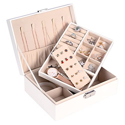 UXCONGOID Jewelry Box, 2 Layer Jewelry boxes women Girls , Jewelry Organizer Box with Lock and Removable Tray Display ,Jewelry Case for Storage and Display Watch Necklace Earrings Rings Bracelets UXCONGOID Jewelry Box, 2 Layer Jewelry boxes women Girls , Jewelry Organizer Box with Lock and Removable Tray Display ,Jewelry Case for Storage and Display Watch Necklace Earrings Rings Bracelets