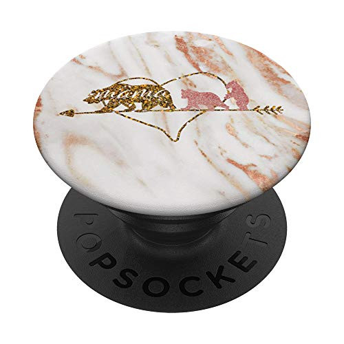 Marble Mama Bear 2 Cubs Women Cute Mom Gifts Her Heart Arrow PopSockets Grip and Stand for Phones and Tablets