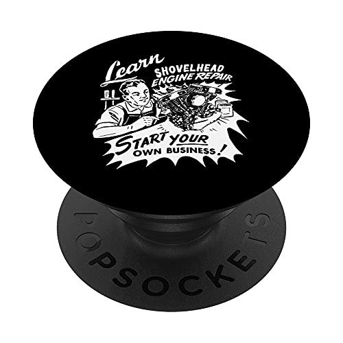 Retro Learn Shovelhead Engine Repair Vintage HD VTwin Gear PopSockets Swappable PopGrip