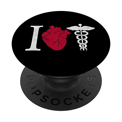 I Love Medicine - Anatomical Heart Cardiac Nurse Doctor PopSockets PopGrip: Swappable Grip for Phones  and  Tablets
