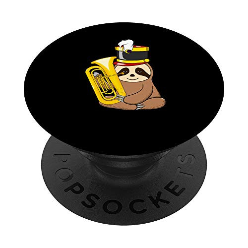Tuba Sloth Marching Band Player Orchestra Gift Son Daughter PopSockets PopGrip: Swappable Grip for Phones  and  Tablets