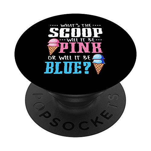Gender Reveal Whats the scoop Supplies Gift PopSockets PopGrip: Swappable Grip for Phones  and  Tablets