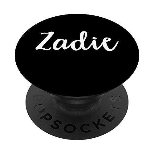 Zadie Personalized Gift First Name Black White Text PopSockets Grip and Stand for Phones and Tablets