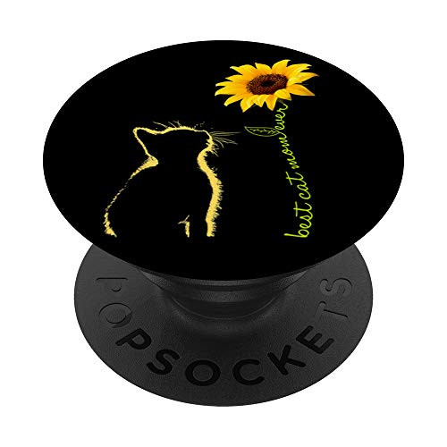 Best Cat Mom Ever Sunflower Mother's Day Gifts for Cat Lover PopSockets PopGrip: Swappable Grip for Phones  and  Tablets