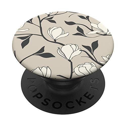 Vintage Magnolia Floral Pattern Flower Design PopSockets PopGrip: Swappable Grip for Phones  and  Tablets