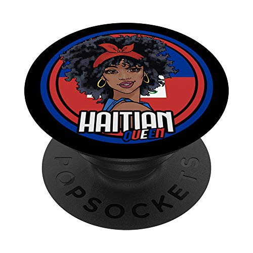 Haitian Queen Haiti Flag Afro Pride Love PopSockets PopGrip: Swappable Grip for Phones  and  Tablets