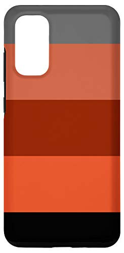 Galaxy S20 Cute  and  Fun Colored Striped Pattern In Black, Red  and  Orange Case
