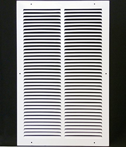 14"w X 24"h Steel Return Air Grilles - Sidewall and Ceiling - HVAC DUCT COVER - White [Outer Dimensions: 15.75"w X 25.75"h]