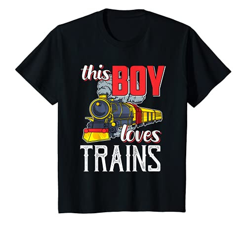 Kids Locomotive Steam Engine Railfan Gift -This Boy Loves Trains T-Shirt Kids Locomotive Steam Engine Railfan Gift -This Boy Loves Trains T-Shirt
