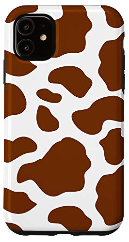 iPhone 11 Brown Cow Print Spotted Phone Case Cute Animal Pattern Case