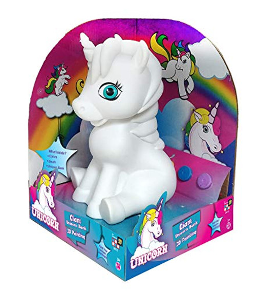 AMAV Unicorn Bank- DIY Paint Your Own Unicorn & Choose from Five Arts & Crafts Activity for Boys & Girls Ultimate Piggy Bank