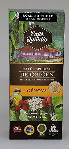 Roasted Coffee Beans - Quindio Single Origin Coffee Genova 12 oz Whole Beans Coffee