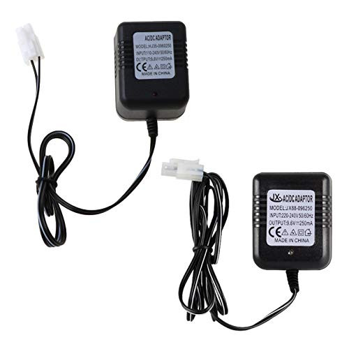 Wondiwe Data Cable, Rechargeable Battery Charger Ni-Cd Ni-MH Batteries Pack KET-2P Plug Adapter 9.6V 250mA Output RC Toy