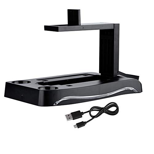Zer one Charging Station for PS4 VR, 4 in 1 VR Headset Stand with 2 Gamepad Controllers Charging Stand for PS4 VR PS Move
