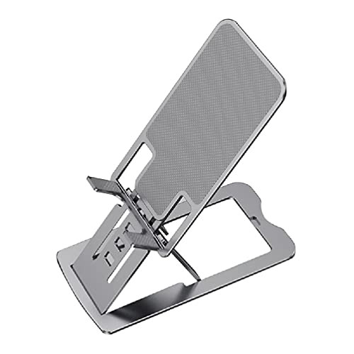 Xueebaoy Adjustable Cell Phone Stand for Desk Foldable Desktop Phone Holder Non Slip Cradle Dock for All Smartphones Tablets Aluminium Alloy Tablet Stand Bracket