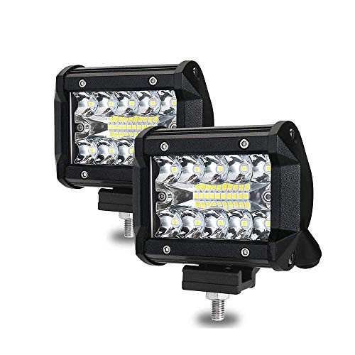 Milight LED Pods Light Bar 4 Inch 120w Driving Fog Off Road Lights Triple Row Waterproof Spot Flood Combo Beam LED Cubes Lights for Pickup Truck Jeep ATV UTV SUV Boat, 2 Year Warranty, 2 Pack Milight LED Pods Light Bar 4 Inch 120w Driving Fog Off Road Lights Triple Row Waterproof Spot Flood Combo Beam LED Cubes Lights for Pickup Truck Jeep ATV UTV SUV Boat, 2 Year Warranty, 2 Pack
