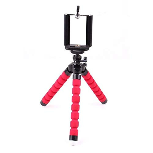 FURASTY Bicycle Phone Holder Mobile Phone Holder Flexible Octopus Tripod Bracket for Mobile Phone Camera Selfie Stand Monopod Support Photo Remote Control Bicycle Mobile Phone Holder -Color : Red-