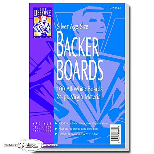 Comic Defense System Silver Age Comic Book Backer Boards 7" x 10 1/2"