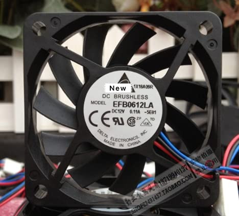 Davitu Remote Controls - For Delta Electronics EFB0612LA F00 Server Cooling Fan DC 12V 0.11A 60x60x25mm 3-wire