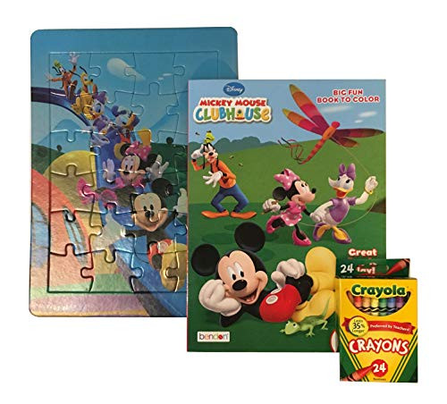 Mickey Mouse Clubhouse Coloring and Activity Fun Set with Coloring Book, Foil Puzzle and Crayon