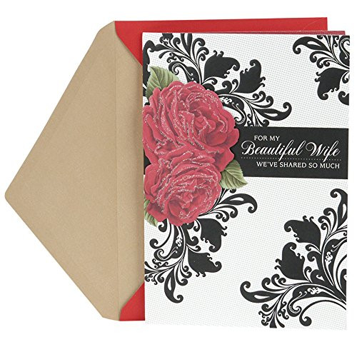 Hallmark Mahogany Valentine's Day Card for Wife -Roses with Floral Pattern-