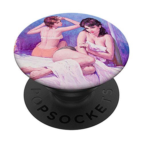 Vintage Lesbian Love Retro Sexy Lingerie Pin Up Girl Art PopSockets PopGrip: Swappable Grip for Phones  and  Tablets