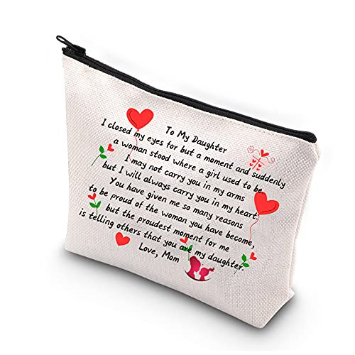 To My Daughter Makeup Bag Daughter Cosmetic Bag From Mom And Dad Daughter Graduation Travel Pouch Birthday Gifts For Daughter Bonus Daughter Daughter In Law