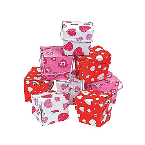 Fun Express Valentine Favor Boxes with Rope Handles - 36 Pieces