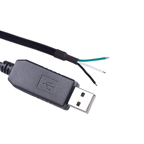 6FT USB RS232 to TTL 3v3 3 Pin Serial Adapter Cable Wire End FTDI Chip USB-TTL-3v3-WE for Windows Linux and Mac OS -3.3V, 3P Header-