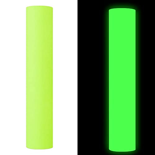 Glow in The Dark Vinyl Permanent Adhesive Craft Vinyl Roll Light Green to Neon Green 12inches by 6ft for Crafts,Signs,Scrapbook,Lettering,DIY Design for Decorations