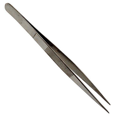 ToolUSA 6" Long Medium Capacity Diamond Tweezers With Straight, Pointed Tips And Textured Grip: S1-08542-Z02 : -Pack of 2 Pcs.-