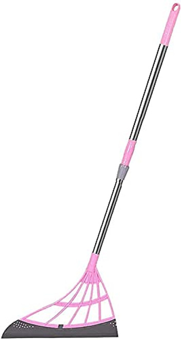 Multifunction Magic Broom, 2-in-1indoor Silicone Broom Wiper, with Squeegee and Telescopic Handle -Pink- Multifunction Magic Broom, 2-in-1indoor Silicone Broom Wiper, with Squeegee and Telescopic Handle -Pink-