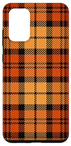 Galaxy S20 plus Fall Plaid Halloween Autumn Orange and Black Plaid Pattern Case