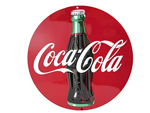 Coke Coca Cola Round Retro Vintage Die Cut Embossed Tin Sign Coke Coca Cola Round Retro Vintage Die Cut Embossed Tin Sign