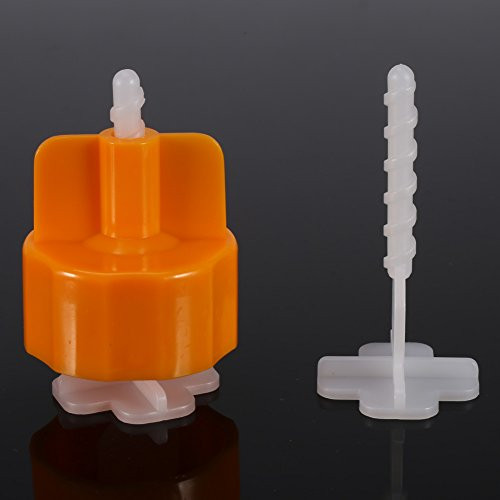 Tile Leveling System, 100pcs Plastic Tile Leveler Spacers Reusable Leveling Spacer Clips Tiling Spacers Strap Tool for Building Walls Floors-" plus" Base DL-F01A2-