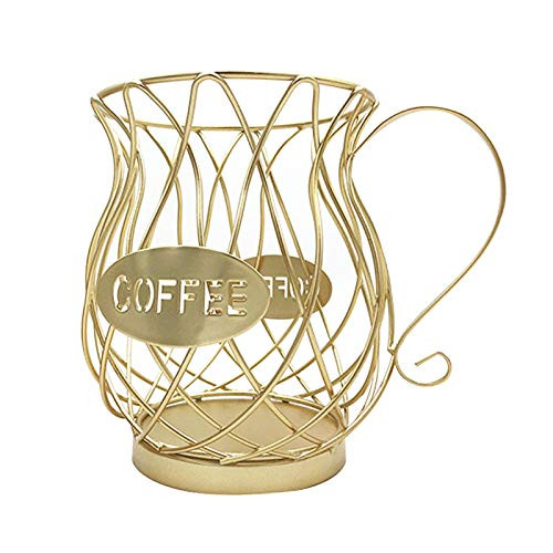 Coffee Pod Holder Iron Wire Large Capacity Coffee Storage Basket Coffee Pod Organizer Coffee Pod Stand Coffee  and  Espresso Holder