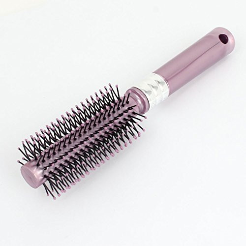 uxcell Plastic Handle Round Hair Brush Salon Styling Bristles Comb