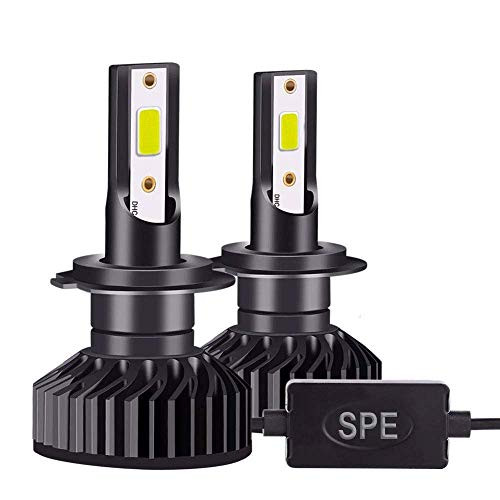 7200Lm Compact LED Headlight Bulbs [H3, 6000K Bright White] All-in-One COB Direct Replacement Kit