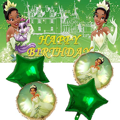 Tiana Party Supplies | Princess and The Frog | Decorations | Birthday | Banner | Balloons | For Girl | Backdrop | Decor