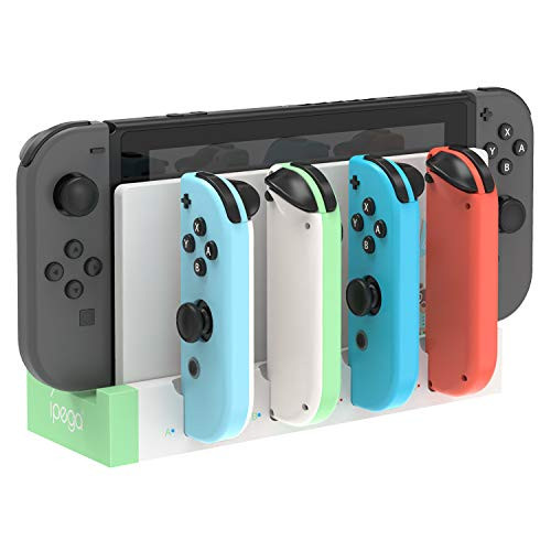 FYOUNG Charger for Nintendo Switch Joy Cons Controllers, Charging Dock Base Station for Nintendo Switch Joy-Con with Indicator, Charger Station Stand for 4 Joy Cons- White