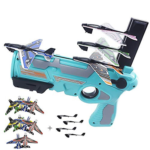 2021 New Hot Toy - Catapult plane, Bubble Catapult Plane Toy Airplane, Shooting Game Toy for Kids, One-Click Ejection Model Foam Airplane with 10 Pcs Glider Airplane Launcher, Outdoor Sport Toys Gifts