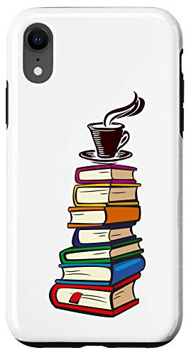 iPhone XR coffee cup on a stack of books lovers cool brown drink mug Case