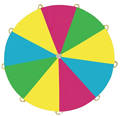 Dessnill Kids Play 6 Foot Parachute for Kids with 9 Handles Multi-Purpose Waterproof Play Parachute for 8 12 Kids Toy Tent Cooperative Games