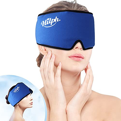 Hilph® Head Ice Pack Migraine Ice Head Wrap, Reusable Migraine Cold Pack Gel Ice Head Wrap for Migraines Headaches Relief, Tension, Sinus  and  Stress Relief, Fever, Puffy Eyes