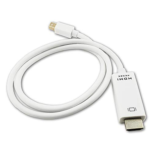 SatelliteSale Uni-Directional Mini DisplayPort DP to HDMI 4K White Gold Plated Cable 3 Feet