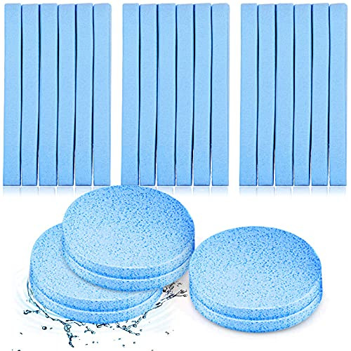 120 Pieces Compressed Facial Sponge Face Cleansing Sponge Makeup Removal Sponge Pad Exfoliating Wash Round Face Sponge -Blue-
